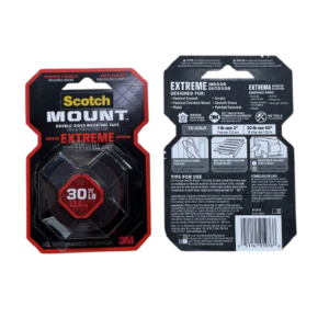 TAPE, PRESSURE SENSITIVE ADHESIVE, MOUNTING, BLACK, 1 INCH X 60 INCHES