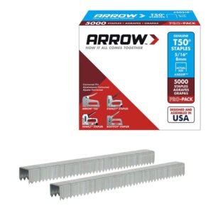 STAPLES, FASTENING, HEAVY DUTY, GALVANIZED STEEL, 5/16 INCH ; MANUFACTURER: ARROW FASTENER,