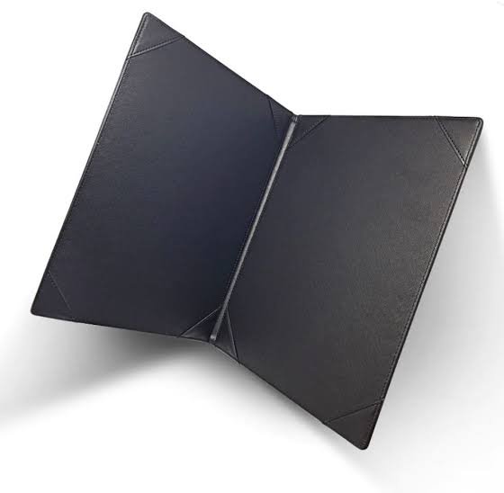 HOLDER, CERTIFICATE, SINGLE SIDE, LEATHER, BLACK