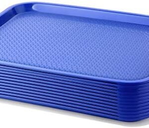 TRAY, SERVICE, PLASTIC, BLUE, RECTANGLE,