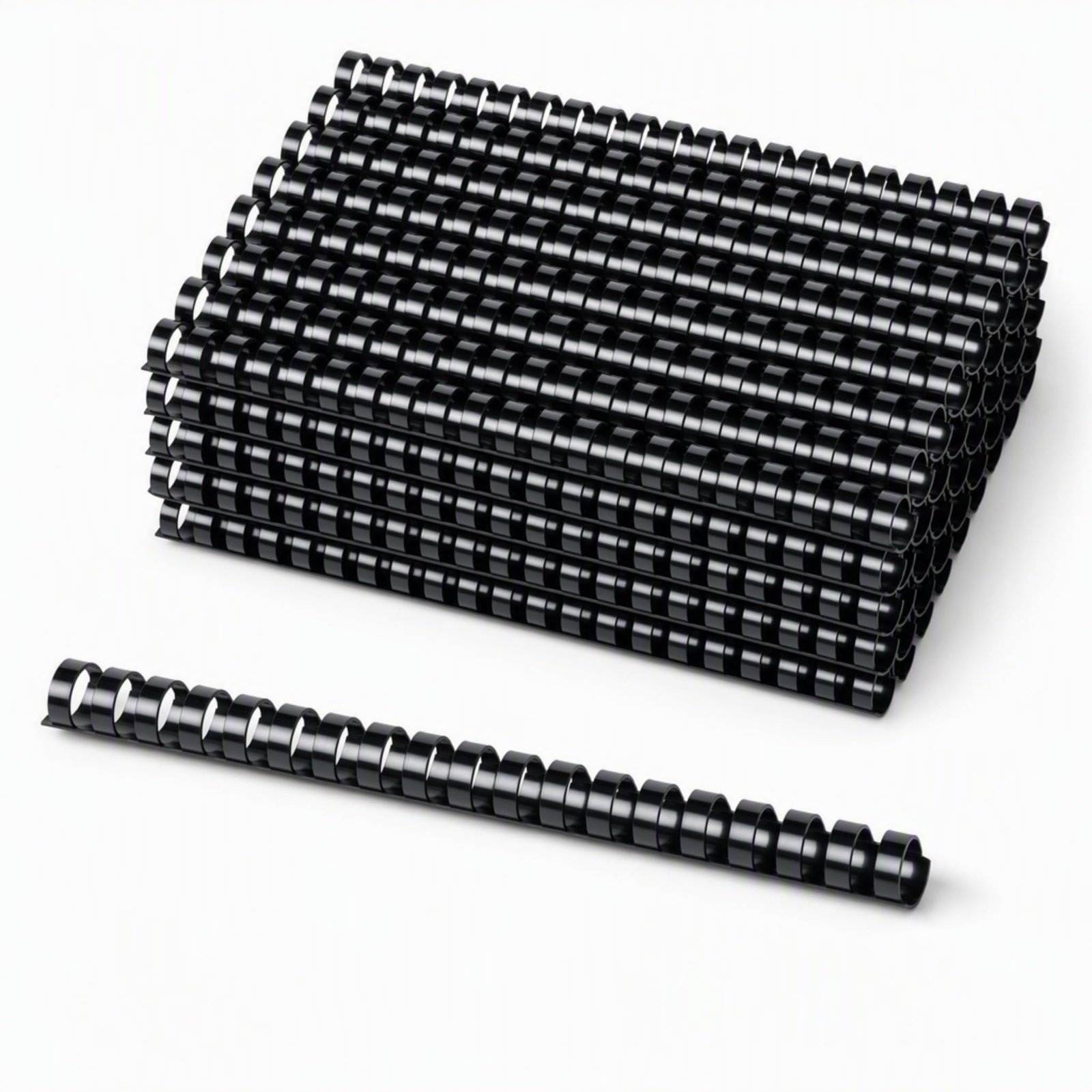 BINDING ELEMENT, COMB, PLASTIC, BLACK,