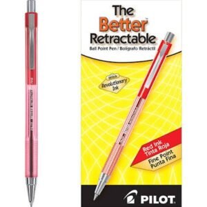 PEN, BALL-POINT, RETRACTABLE, FINE, RED