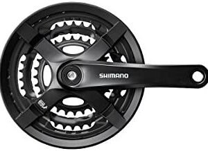 CRANK SET, w /CHAIN RINGS, PLASTIC & METAL, BLACK