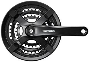 CRANK SET, w /CHAIN RINGS, PLASTIC & METAL, BLACK