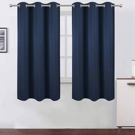 CURTAIN, BLACKOUT, POLYESTER, BLUE,