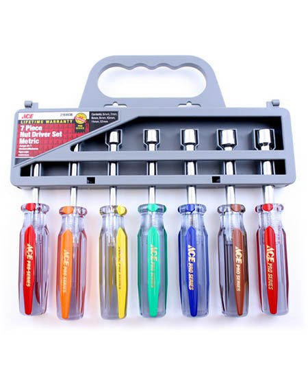 DRIVER SET, NUT, METRIC, 7 PIECE