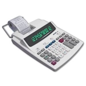 CALCULATOR, PRINTING, WHITE, 12 DIGIT