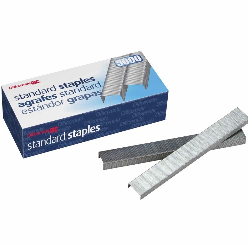 STAPLES, PAPER FASTENING, OFFICE TYPE, 0.1/4 X 0.1/2 INCHES