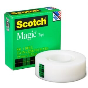 TAPE, PRESSURE SENSITIVE ADHESIVE, PLASTIC, COLORLESS, CLEAR, 0.75 IN
