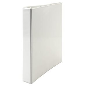 BINDER, LOOSE-LEAF, PLASTIC, VINYL, WHITE, 1 INCH