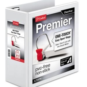 BINDER, LOOSE-LEAF, D-RING, WHITE, 4 INCHES