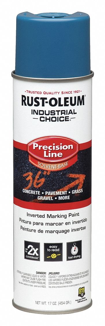 PAINT, INVERTED MARKING, APWA CAUTION BLUE, 17 OZ, MANUFACTURER: RUST-OLEUM, MODEL: 203022 ; MANUFACTURER: RUST-OLEUM,