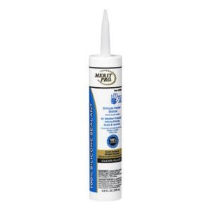 CAULKING COMPOUND, SILICONE, CLEAR, 10 OZ