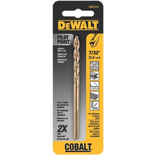 DRILL, TWIST, BIT, PILOT POINT, COBALT STEEL,
