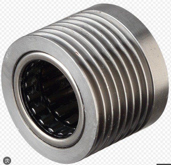 PULLEY AND CLUTCH ASSEMBLY, METAL, SILVER,