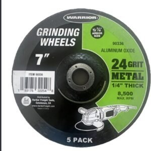GRINDING WHEEL 7" 24 GRIT METAL 1/4" THICK ALUMINUM OXIDE