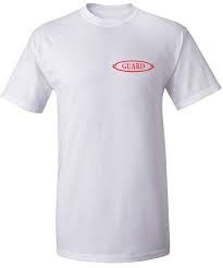 T-SHIRT, ROUND NECK, SHORT SLEEVE, LIFE GUARD, WHITE,