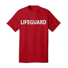 T-SHIRT, ROUND NECK, SHORT SLEEVE, LIFE GUARD, WHITE,