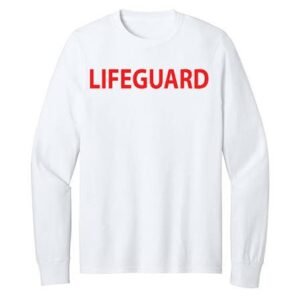 T-SHIRT, ROUND NECK, LONG SLEEVE, LIFE GUARD, WHITE,