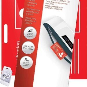 PLASTIC SHEET, LAMINATED, DECORATION, ID CARD, CLEAR, 2 5/8 X 3 7/8 INCHES, MANUFACTURER: FELLOWES INC, NATIONAL LAMINATING INC, MODEL: 52015, MILITARY5MILGSA1,