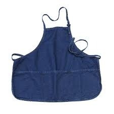 APRON, BIB POSTAL, NAVY BLUE,