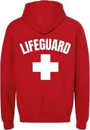 SWEAT, SHIRT, LIFEGUARD, HOODIE, RED