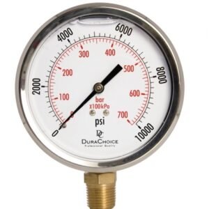 GAGE, PRESSURE, DIAL INDICATING, LIQUID FILLED, 4 INCHES