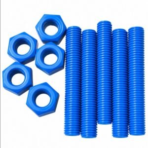 STUD, PLAIN, (STUDBOLT), w/NUTS, PTFE BLUE, 3/4 INCH X 120 MM ; MANUFACTURER: BREMICK,