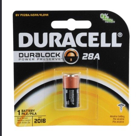 BATTERY, NONRECHARGEABLE, 28A, 6V, 112 MAH, MANUFACTURER: DURACELL,