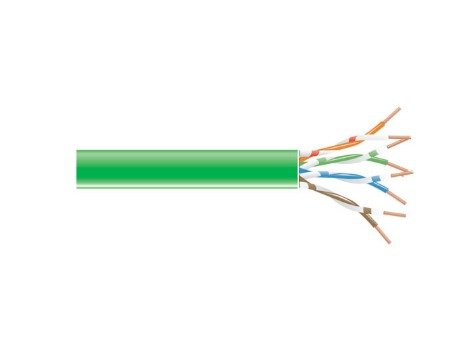 CABLE, CAT6, PVC, GREEN, 24 AWG, 550-MHZ