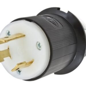 CONNECTOR, PLUG, ELECTRICAL, GROUNDING, 2-POLE, BLACK & WHITE, 3-WIRE, 125 V,