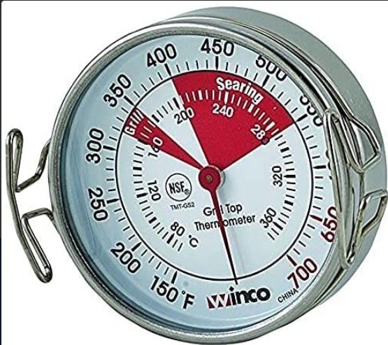 GRILL THERMOMETER, 2.5" DIAL, CAST ALUMINUM,