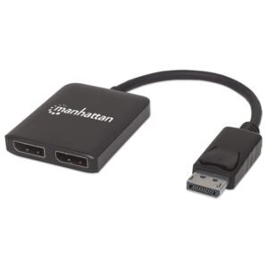 ADAPTER, DISPLAY PORT TO 2 PORT DISPLAY, SPLITTER HUB, w/ MST, PLASTIC