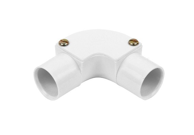 ELBOW, ELECTRICAL CONDUIT, PVC-U, WHITE, 20 MM