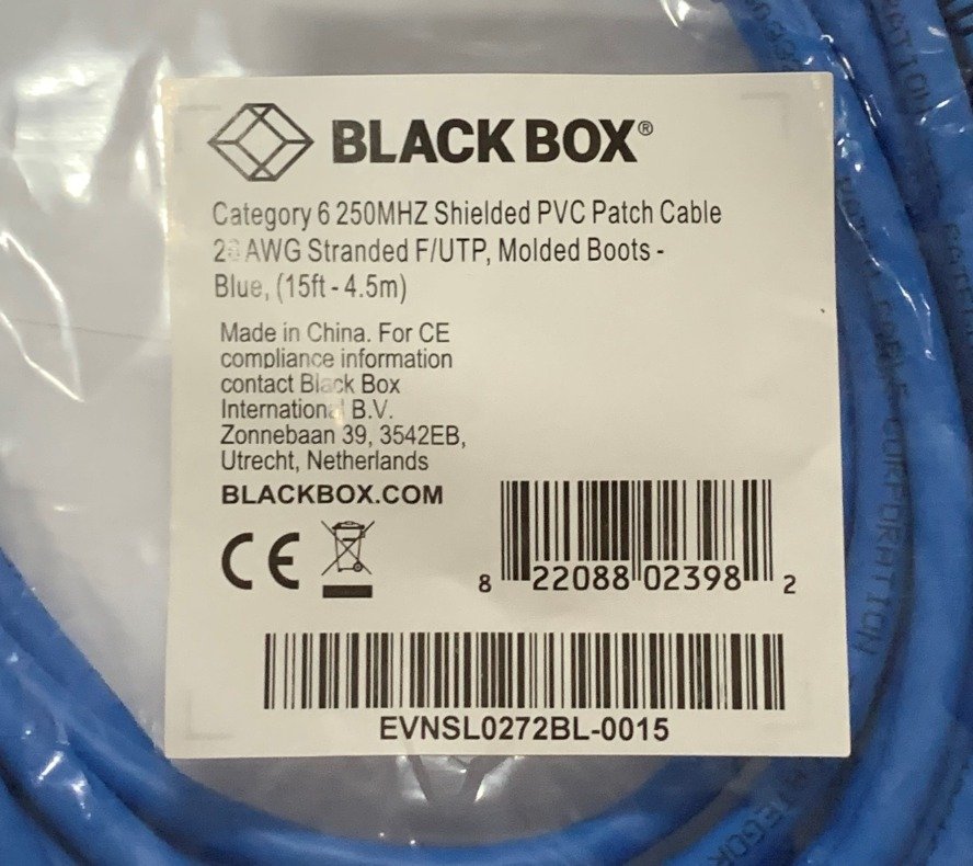 CABLE, CAT6, 250-MHz, BLUE
