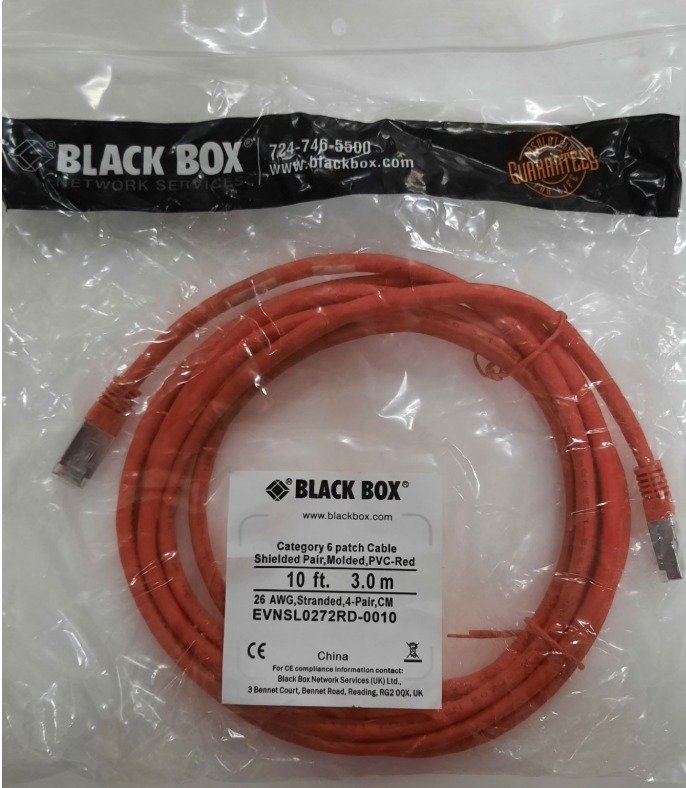 CABLE, CAT6, 250-MHZ, SHIELDED, RED