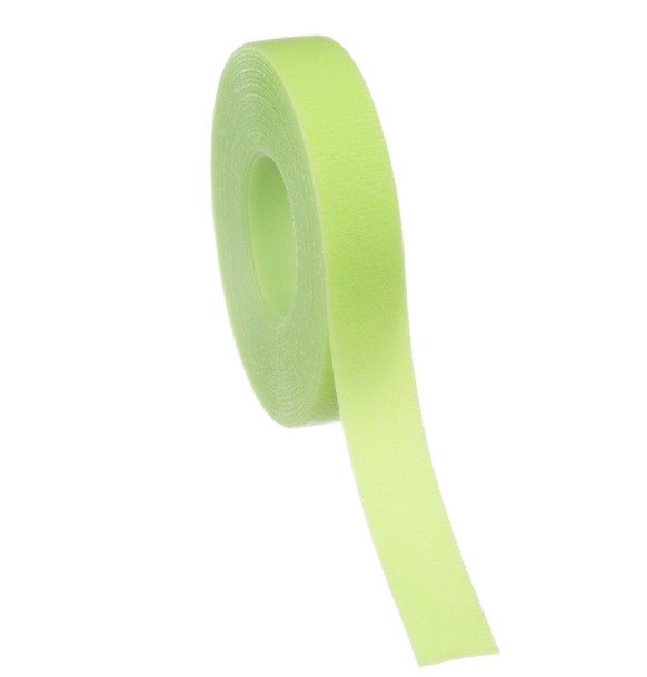 CABLE TIE, STRIP ROLL, CONTINUOUS, HOOK & LOOP, LIME GREEN, NYLON