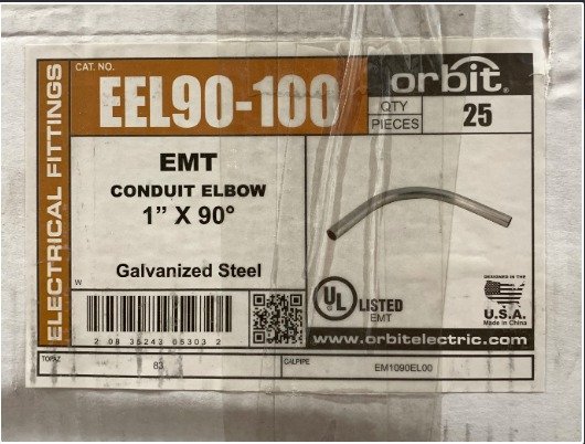 ELBOW, ELECTRICAL CONDUIT, 90??, GALVANIZED STEEL, 1 INCH