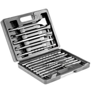DRILL SET, TWIST, (BIT/CHISEL), SDS-PLUS, TUNGSTEN CARBIDE, 17 PIECES