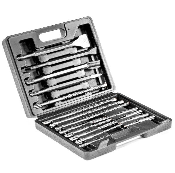 DRILL SET, TWIST, (BIT/CHISEL), SDS-PLUS, TUNGSTEN CARBIDE, 17 PIECES