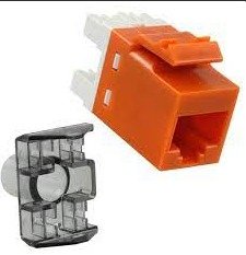 CONNECTOR, MODULAR, JACK, w/ COVER, CAT-6, UNSHIELDED, RJ45