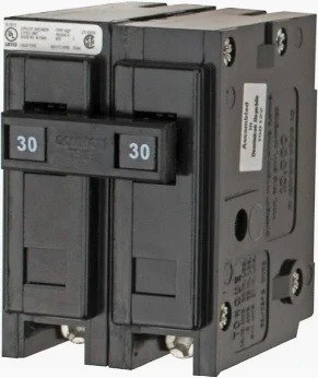 CIRCUIT BREAKER, 2 POLES, PLUG ON, 8 AWG