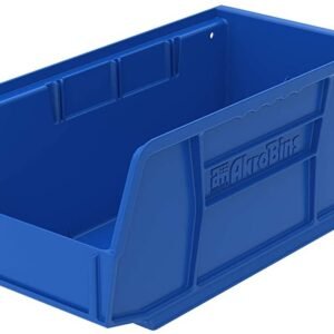 BIN, STORAGE, STACKABLE, POLYPROPYLENE, BLUE, 15 X 8 X 7 INCHES, MANUFACTURER: ULINE,