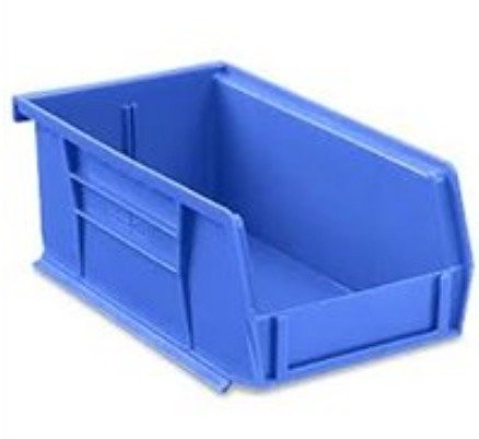 BIN, STORAGE, STACKABLE, POLYPROPYLENE, BLUE, 9.5 X 6 X 5 IN