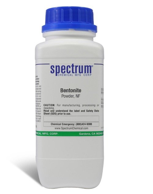 BENTONITE, POWDER, ANALYTICAL REAGENT, 500 GRAMS, MANUFACTURER: SPECTRUM CHEMICAL MFG. CORP,