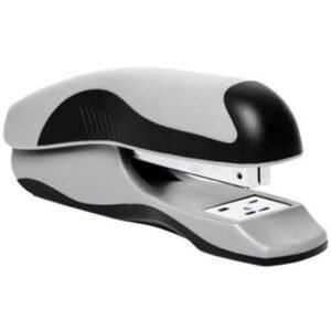 STAPLER, PAPER FASTENING, OFFICE, DESKTOP, PLASTIC, GRAY AND BLACK,