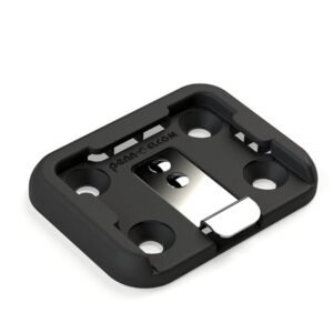 PLATE, CASTER, SWIVEL, W/ INTEGRATED ADJUSTER FOOT, BLACK, 90 X 70 MM