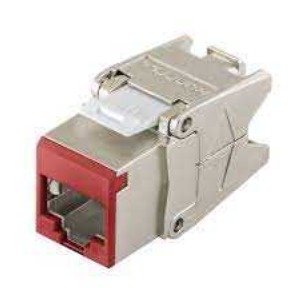 JACK, MODULAR, SHIELDED, RJ45, CAT6, ZINC DIE-CAST, RED, 0.87 X 0.67 X 1.39 INCHES, MANUFACTURER: HUBBELL,