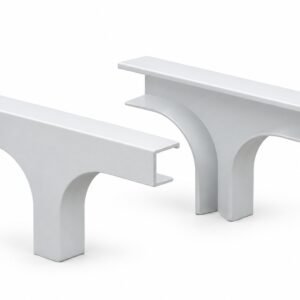 CONNECTOR, RACEWAY, RUN END, 3-WAY, ELECTRO-GALVANIZED STEEL, WHITE