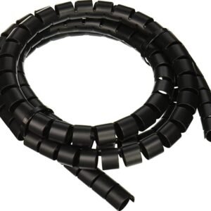 PROTECTOR, CABLE, SPIRAL WRAPPING BAND, w/ CLIP, POLYETHYLENE, BLACK